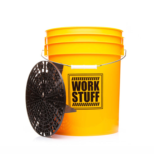 Plastic bucket with net 1 yellow 380141