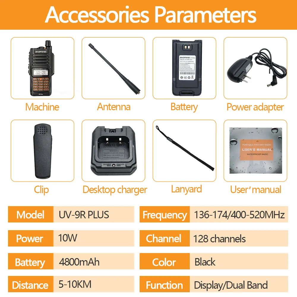 Radiomarrës Professional BAOFENG UV-9R plus