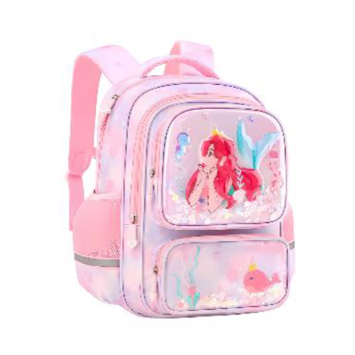 Mermaid school bag for girls, purple