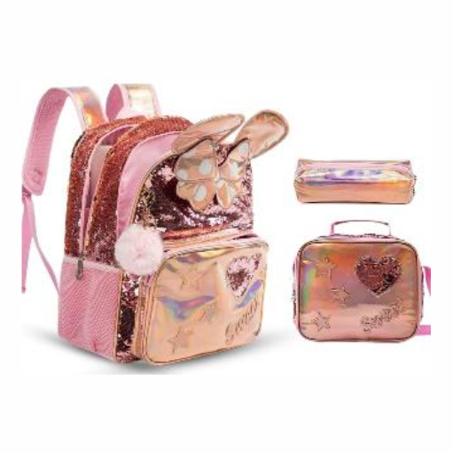Çantë shkolle për vajza Mermaid, set 3n1
