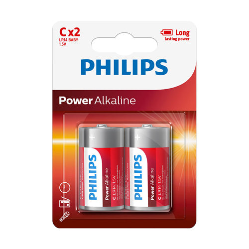 Philips Bateri LR14 Alkalin 2 / set