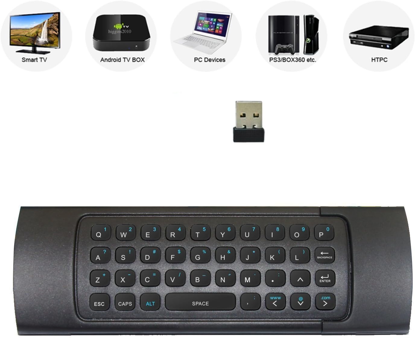 Telekomand Universale me Tastier Air fly Mouse