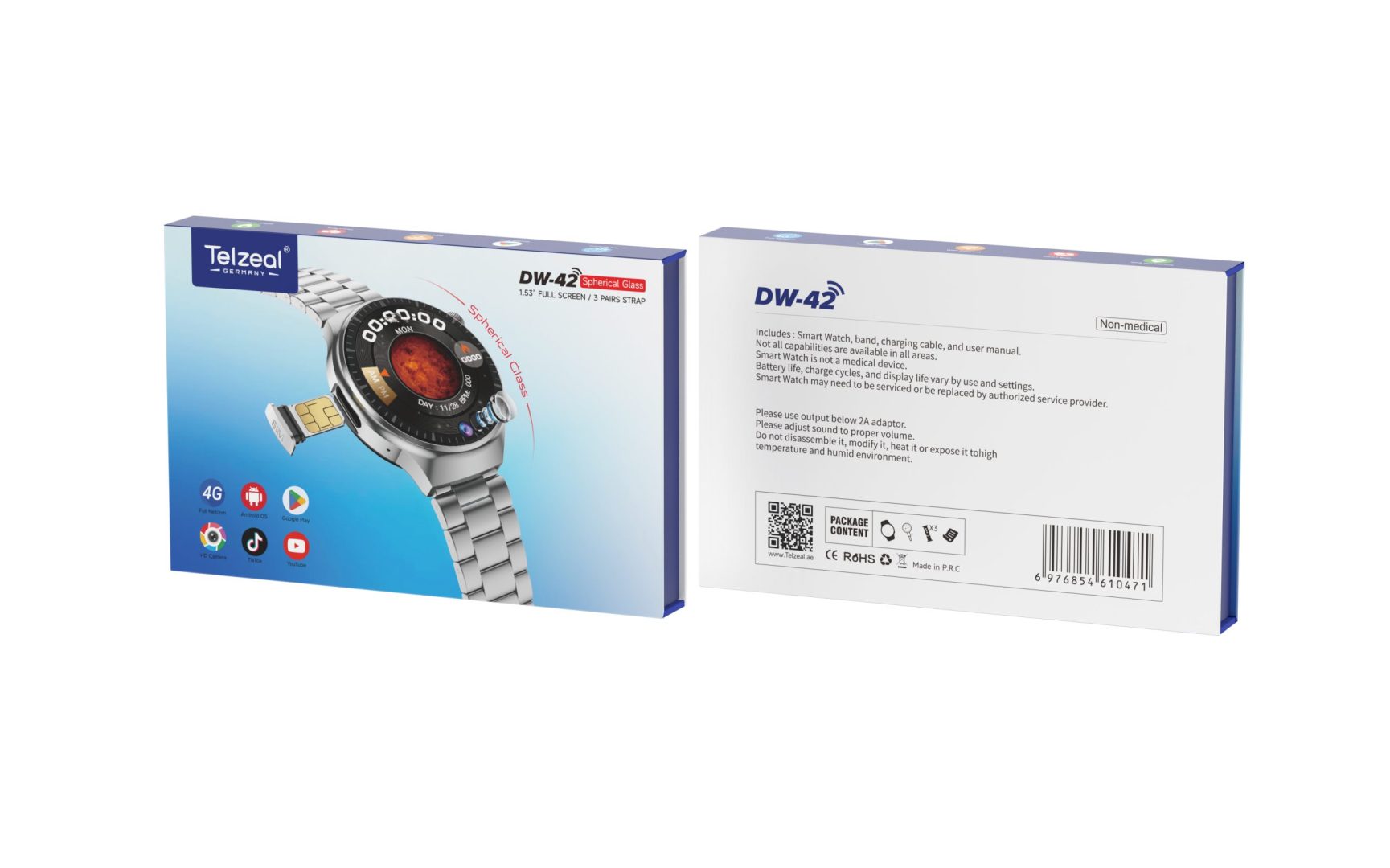 Smart Watch Telzeal  DW-42 Spherical Glass