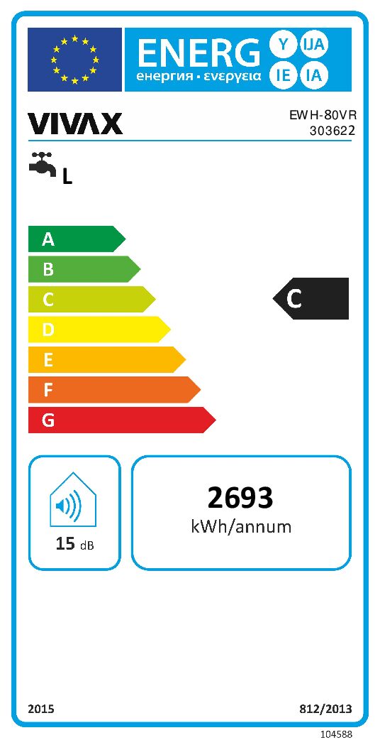 Bojler elektrik i ujit VIVAX EWH-80VR