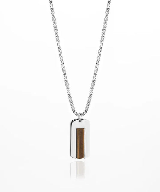 Pig & Hen DOGTAG NECKLACE - TIGER EYE