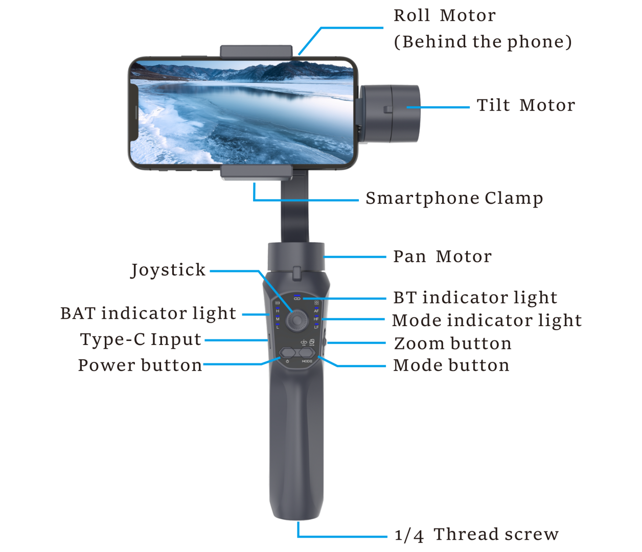Gimbal Profesional F10 Pro 3-Axis