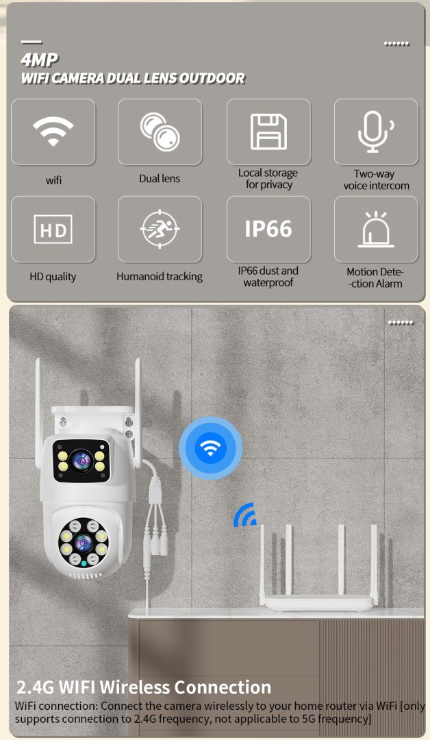 Kamere WiFi Dual Lense 6.0MP