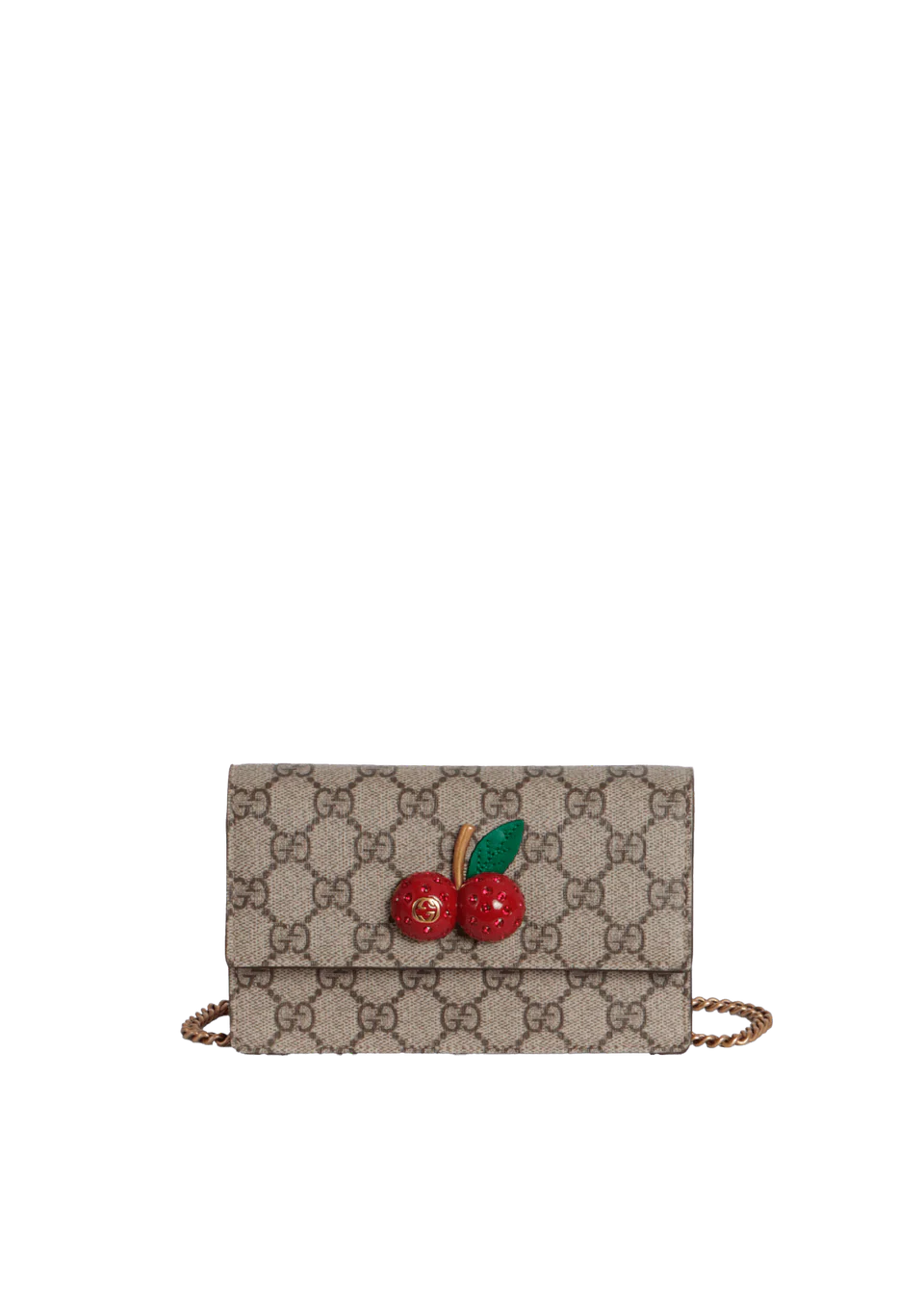 ADL Watches GG Supreme Cherry Crystal Mini Bag Chain Shoulder Crossbody
