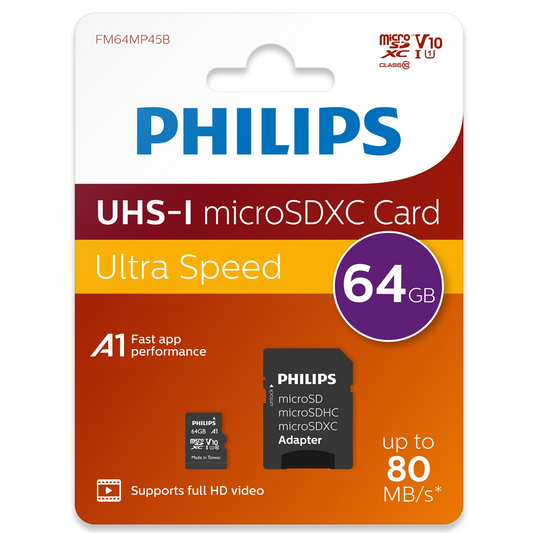 MicroSD card 64gb Philips (FM64MP45B)