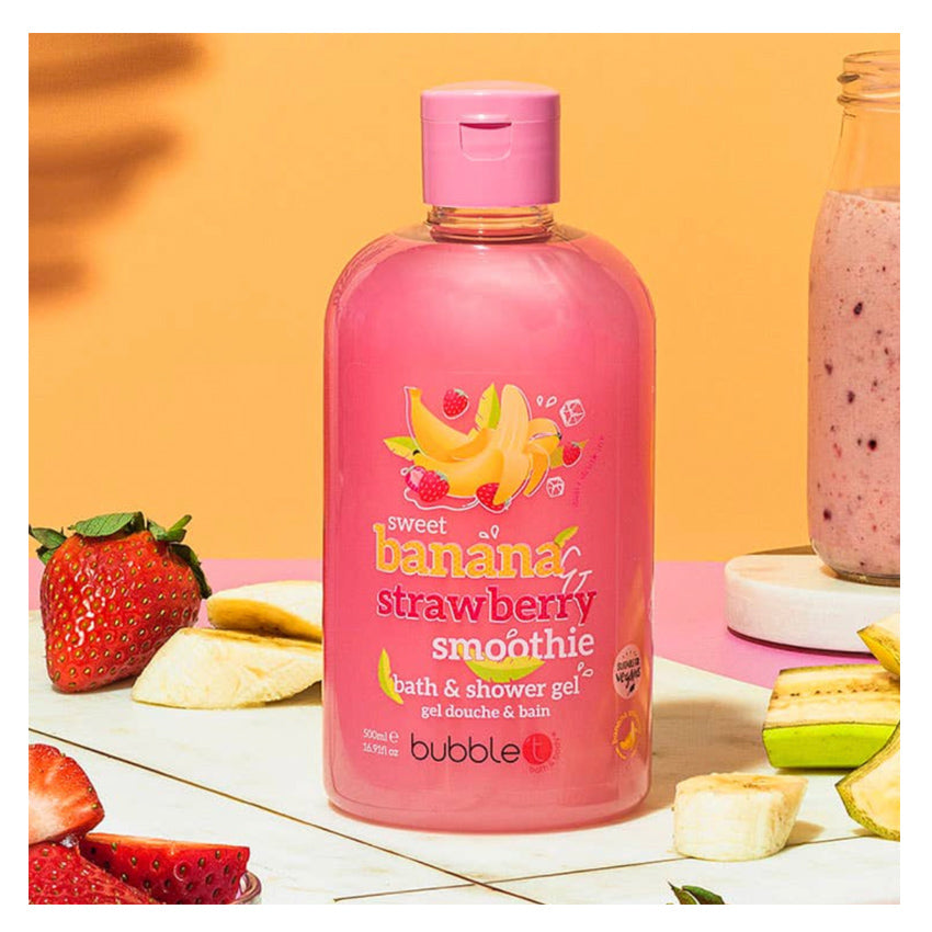 Bubble T Bath &amp; Shower Gel Strawberry &amp; Banana 500ml