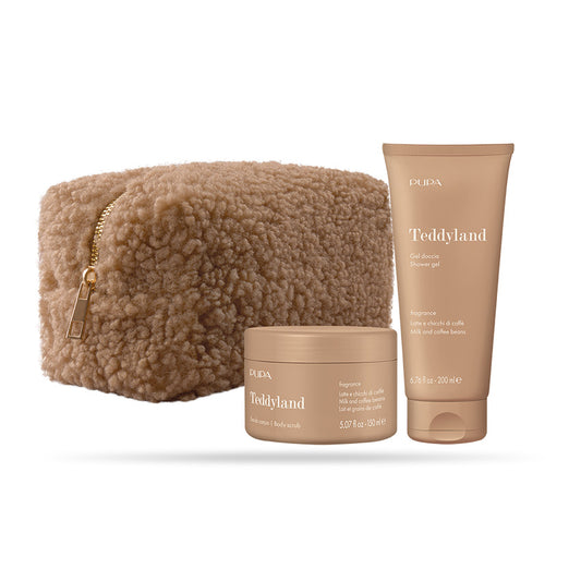Pupa Milano Teddyland Kit Shower Gel and Body Scrub - Milk and Coffe Beans