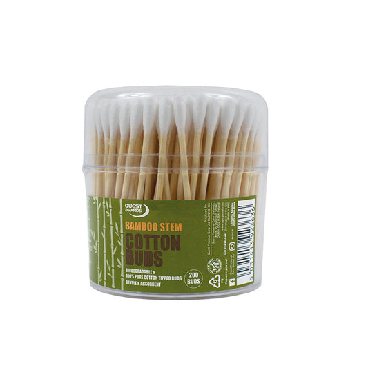Quest Brands 100% Pure Bamboo Stem Cotton Tipped Buds - Pack of 200