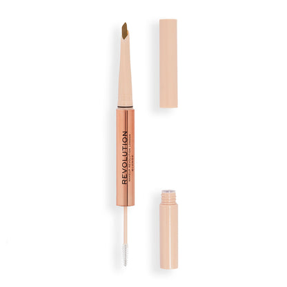 Revolution - Eyebrow pencil Fluffy Brow Filter Duo - MEDIUM BROWN