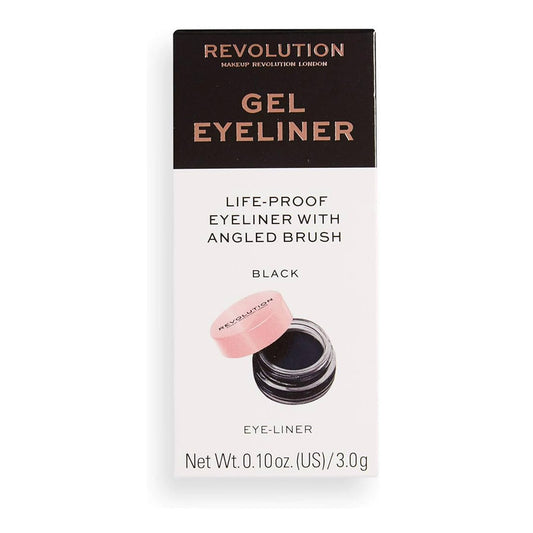 Revolution Eyeliner Gel Pot with Brush - Black
