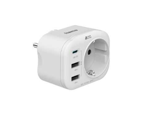 Hama  multi prizë, 1 USB-C PD, 2 USB-A, 1 kontakt mbrojtës, 20 W
223342