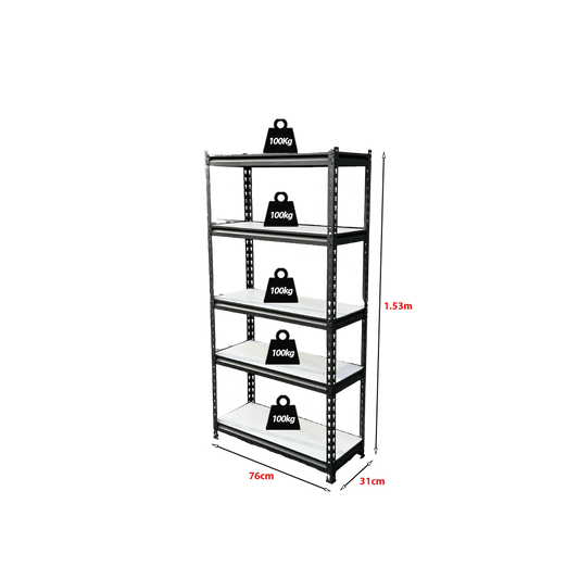 5-Tier Metal Shelf, SY-3076-wood