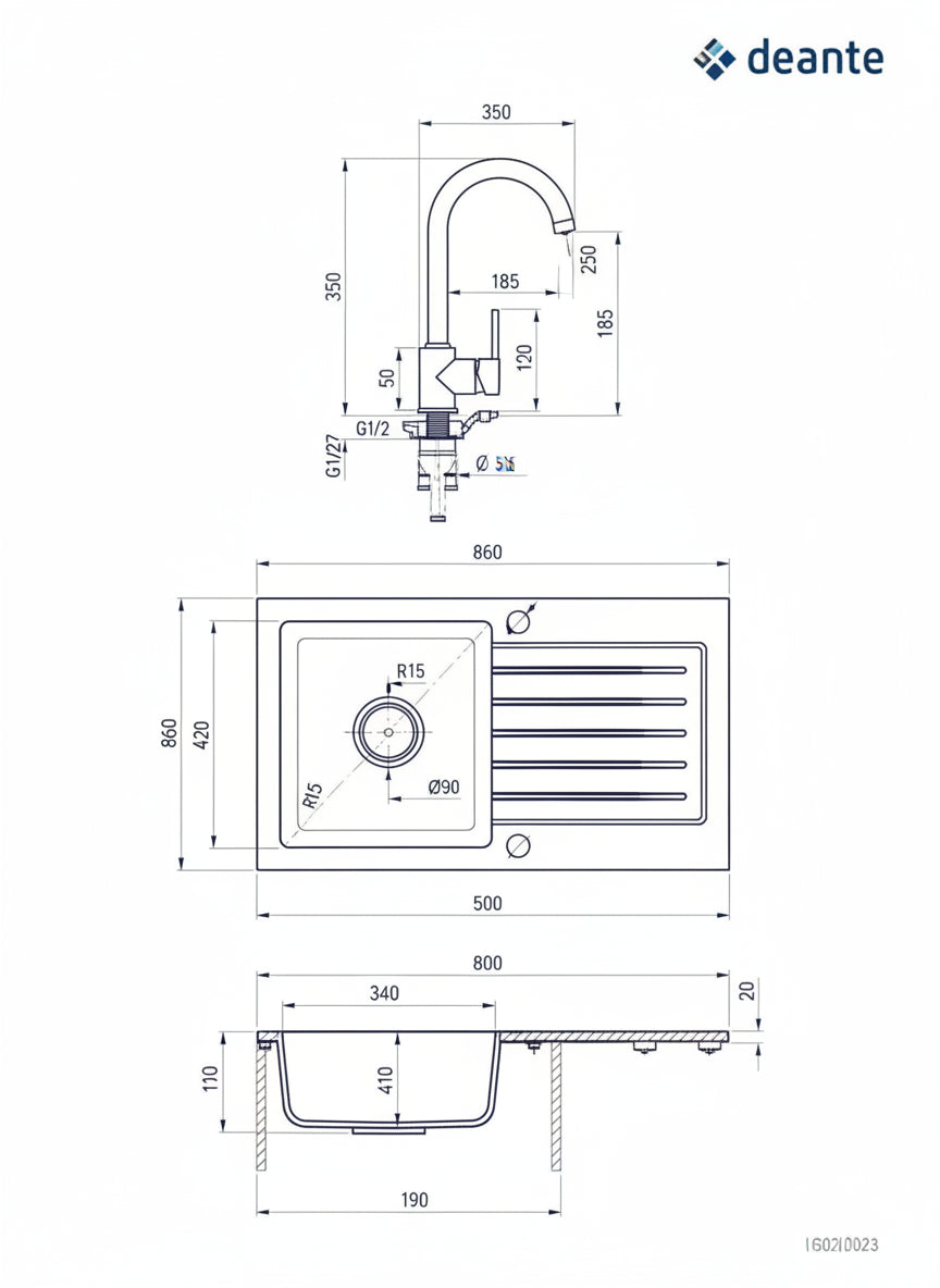Lavaman+Rubinet Deante ZQZVA113