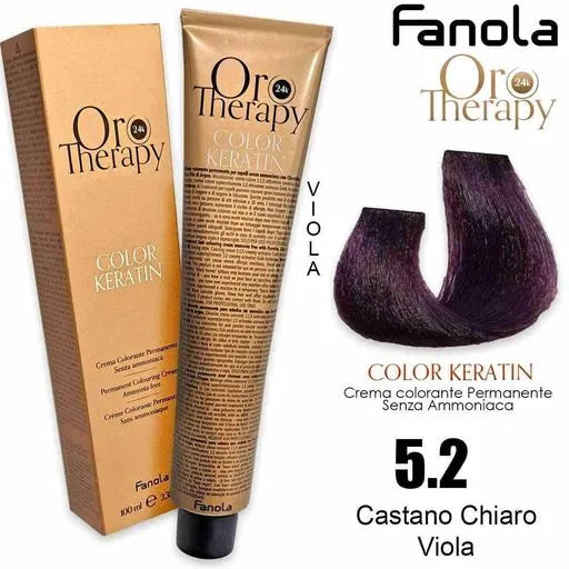 Ngjyrë për flokë Fanola Oro Therapy, 5/2, 100 ml + Hidrogjen 150ml gratis