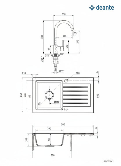 Lavaman+Rubinet Deante ZQZV2113