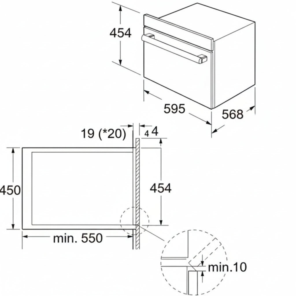 Furrë kompakte Amica AMMB44E3GCB Q-TYPE