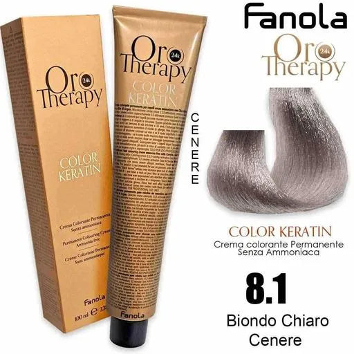 Ngjyrë për flokë Fanola Oro Therapy, 8/1, 100 ml + Hidrogjen 150ml gratis