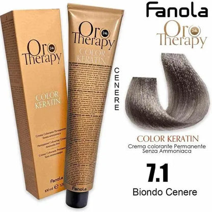 Ngjyrë për flokë Fanola Oro Therapy, 7/1, 100 ml + Hidrogjen 150ml gratis
