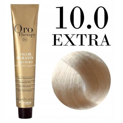 Ngjyrë për flokë Fanola Oro Therapy, 10/0, 100 ml + Hidrogjen 150ml gratis