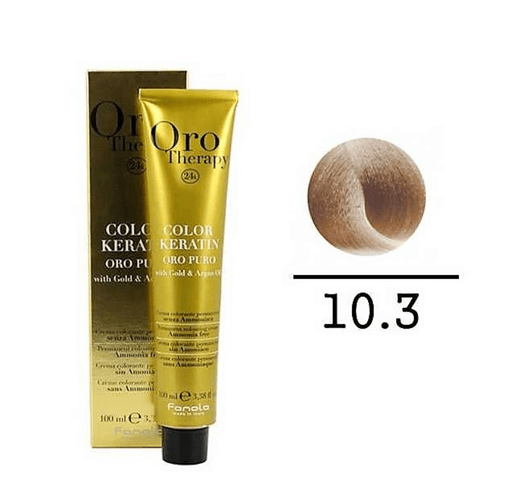 Ngjyrë për flokë Fanola Oro Therapy, 10/3, 100 ml + Hidrogjen 150ml gratis