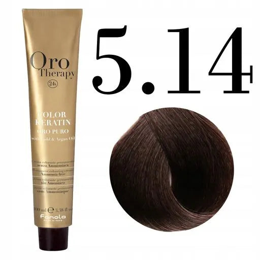 Ngjyrë për flokë Fanola Oro Therapy, 5/14, 100 ml + Hidrogjen 150ml gratis