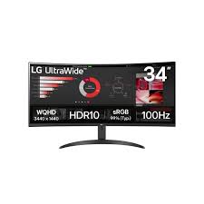 Monitor LG UltraWide, 34", 3440x1440 WQHD, i lakuar, i zi