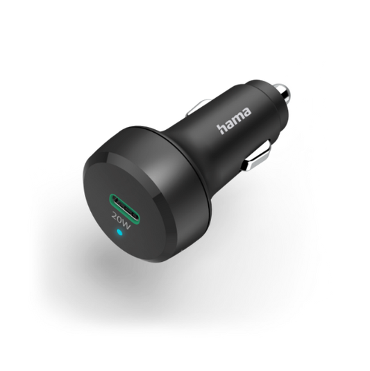 Karikues i shpejtë ne vetur Hama, USB-C, Power Delivery (PD)/Qualcomm®, 20 W, i zi, 
201637
