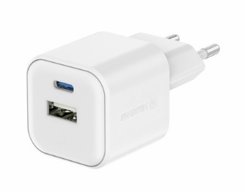 Karikues SWISSTEN 12W 1x USB-C + 1x USB-A, I bardhë