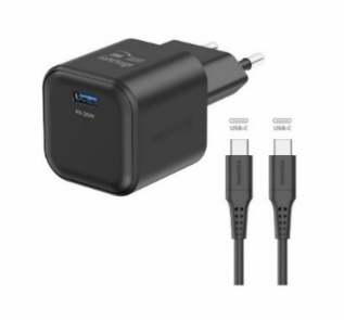 Karikues SWISSTEN GaN 1x USB-C 20W POWER DELIVERY, me kabllo Type-C/Type-C, I zi
