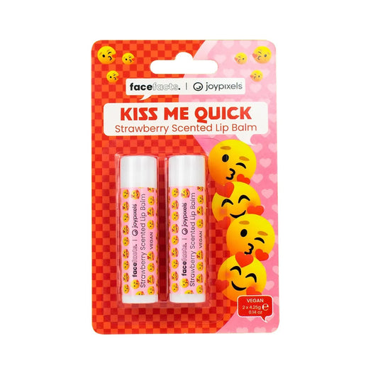 Face Facts 2pcs Kiss Me Quick Strawberry Scented Lip Balm