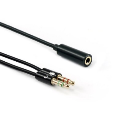 Konverter 3,5mm F. 4Pin - 2 X 3,5mm M. 3Pin 0,2M