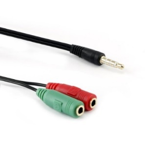 Konverter 3,5mm x2 F. 3Pin - 3,5mm M. 4Pin 0,2M