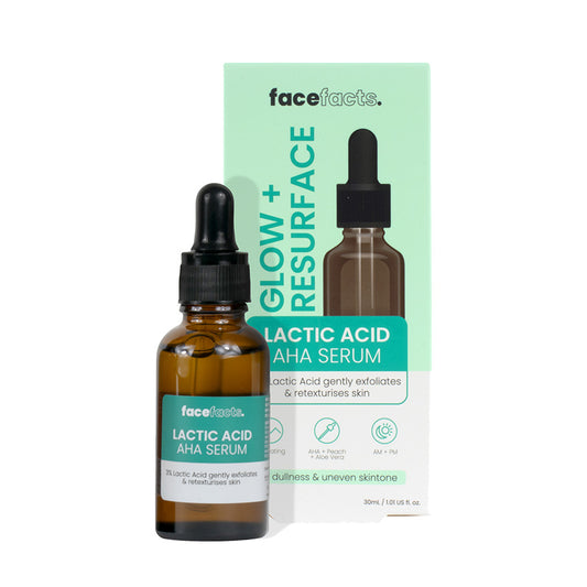 Face Facts Glow &amp; Resurface Lactic Acid AHA Serum - 30ml