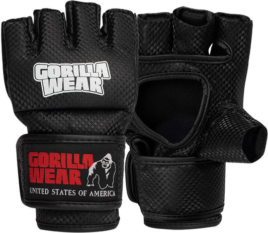 Manton MMA Gloves (With Thumb) - Black/White 