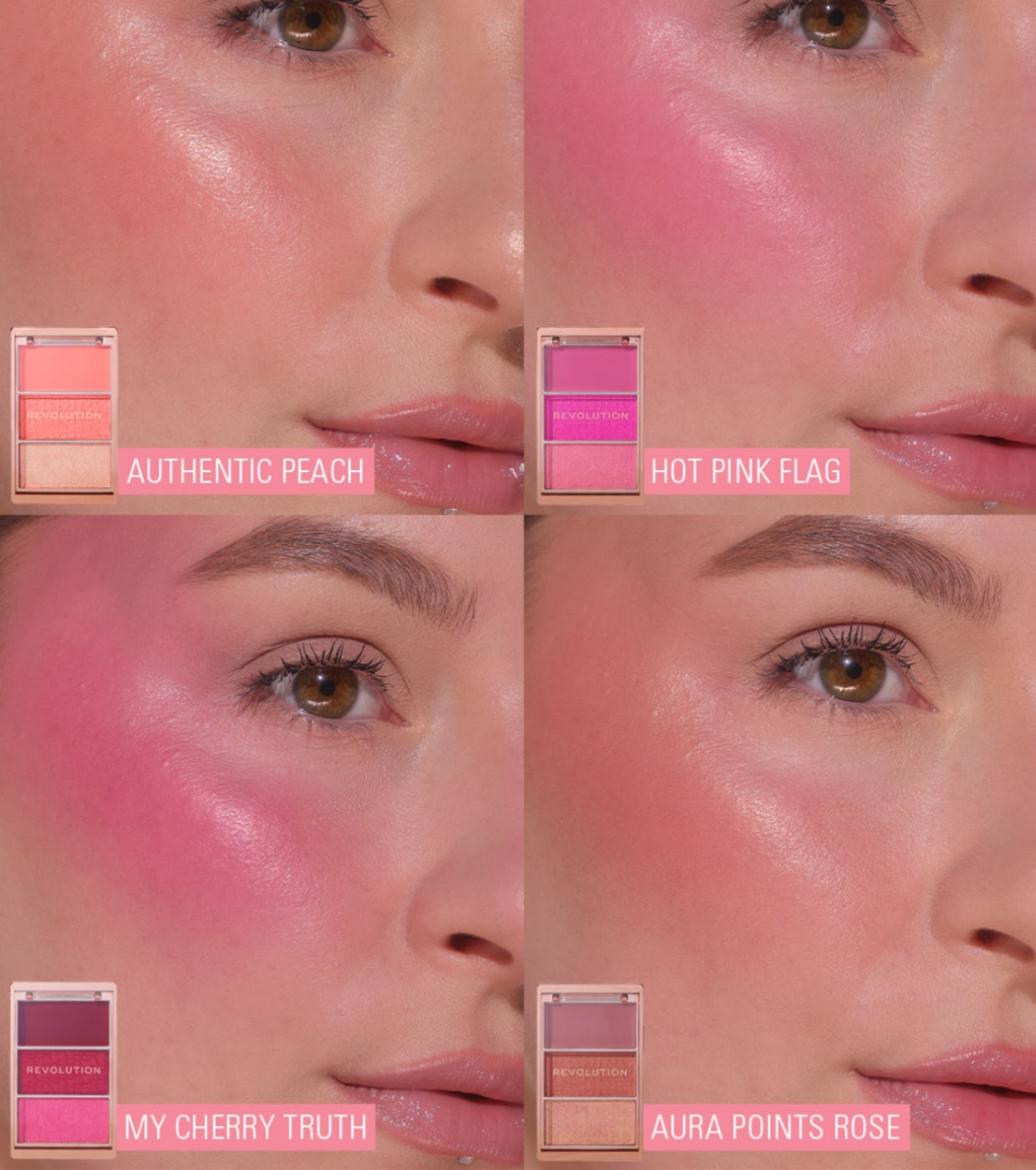 Revolution - Icon Blush Blush Palette - Hot Pink Flag