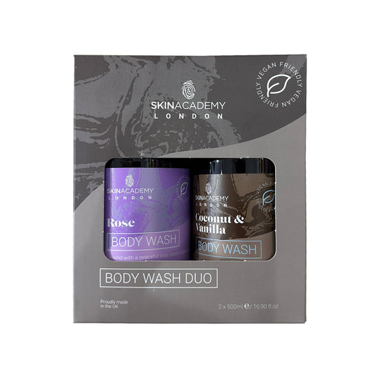 Skin Academy Body Wash Duo - Rose and Coconut &amp; Vanilla (2x500ml)