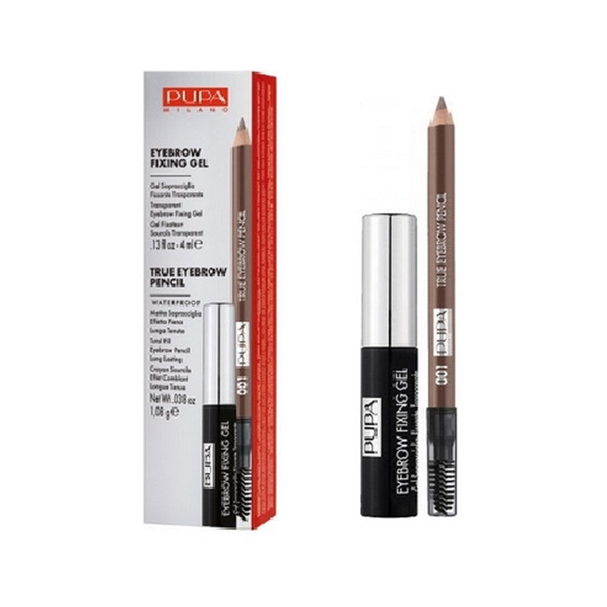 Pupa Kit True Eyebrow+Eyebrow Fix Gel 001