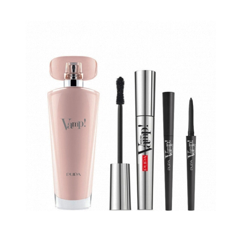 Pupa Kit Eau De Parfum Pink + Vamp! Mascara + Vamp! Eye Pencil