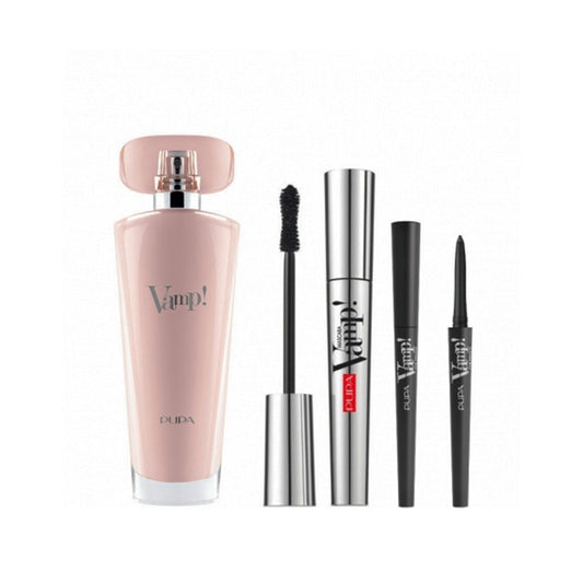 Pupa Kit Eau De Parfum Pink + Vamp! Mascara + Vamp! Eye Pencil