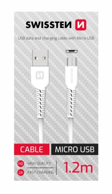 SWISSTEN KABLLO USB / MicroUsb 1,2 M BARDHË (SWISSTEN CDU)