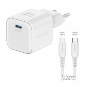SWISSTEN Karikues GaN 1x USB-C 35W POWER DELIVERY + KABLLO USB-C/USB-C 1,2 M