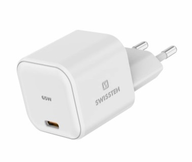 SWISSTEN TRAVEL KARIKUES GaN 1x USB-C 65W POWER DELIVERY, I bardhë